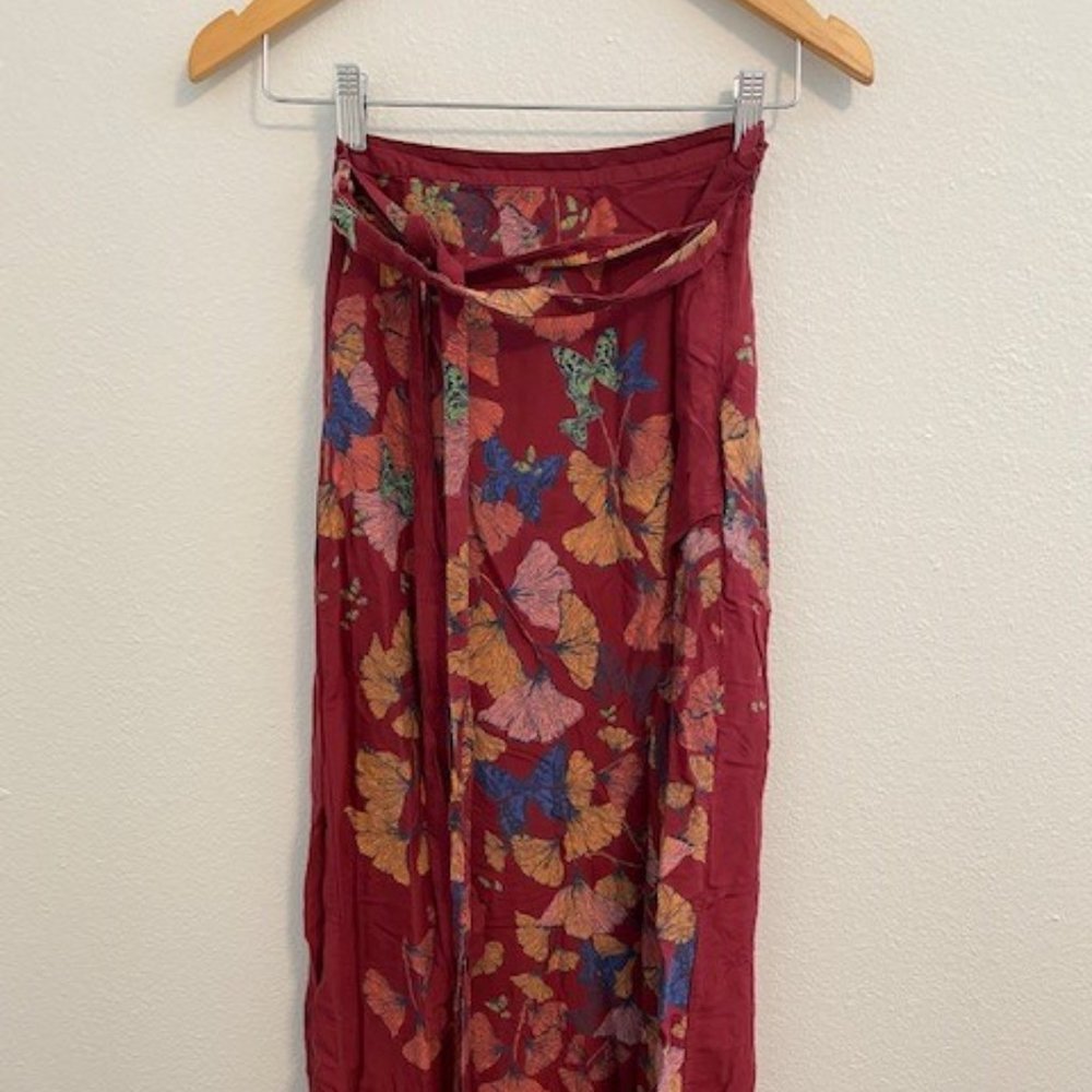 Free People Floral Wrap Skirt